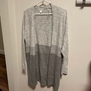 RW&Co Camber and Grace Long Cardigan Sweater - grey colour block